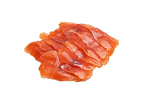 Ломтики кеты холодного копчения в вакууме 120 гр. 