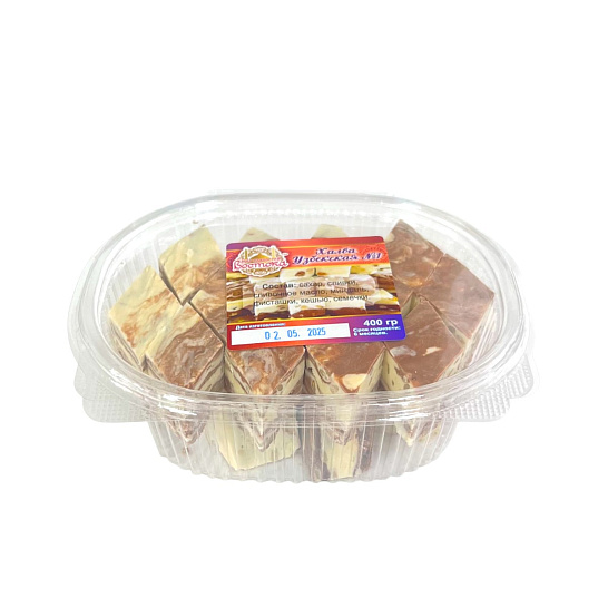 Халва Узбекистан с молочным шоколадом/с белым молочным шоколадом 400гр./шт.