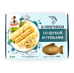 Блинчики со щукой и грибами с/м в/у 0,3 кг