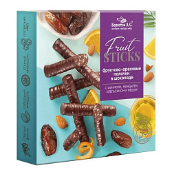 Конфеты «FruitSticks» с фиником, миндалём, апельсином и медом 175 гр. Берестов А.С.
