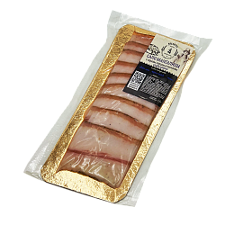 Сало мангалицы слабосоленое с чесноком в нарезке 80 гр.