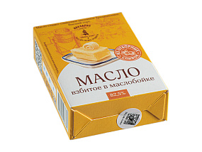 Масло сливочное деревенское 82,5% 180 гр.