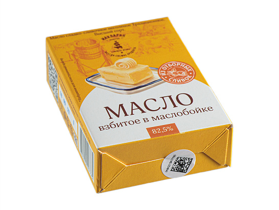 Масло сливочное деревенское 82,5% 180 гр.