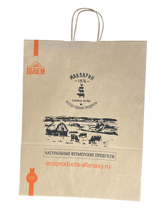 Пакет крафтовый с крученой ручкой «Афанасий» 350*150*450 
