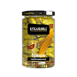 Огурцы маринованные корнишоны 680 мл. от производителя «Кубаночка»