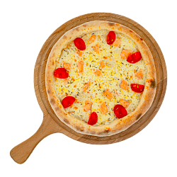 Пицца на тонком тесте «Дикий лосось»